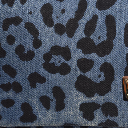 Dolce & Gabbana Denim Leopard Print Miss Martini Shoulder Bag Blue 12 of 14