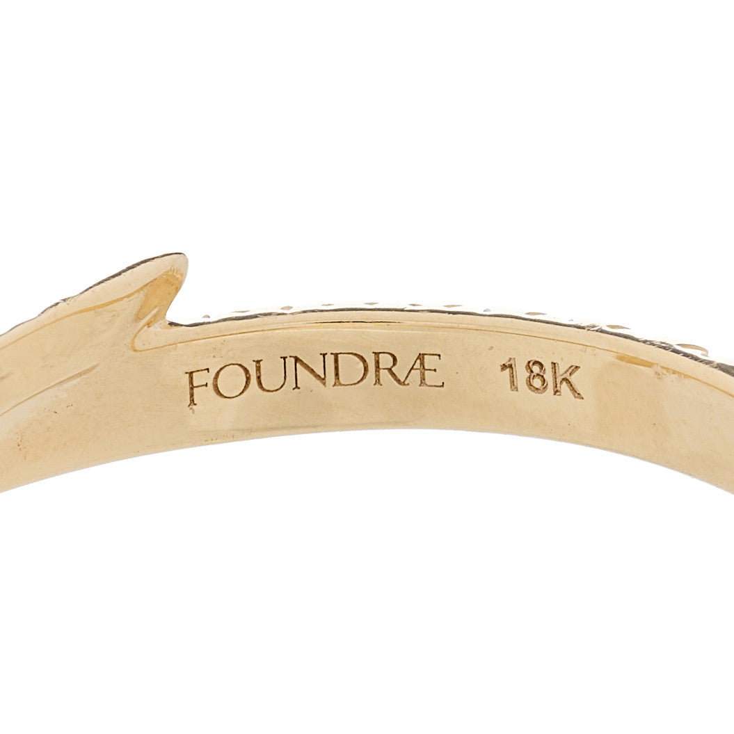 Foundrae 18K Yellow Gold Diamond Snake Wholeness Bookend Band Ring 59 8.75 4 of 4
