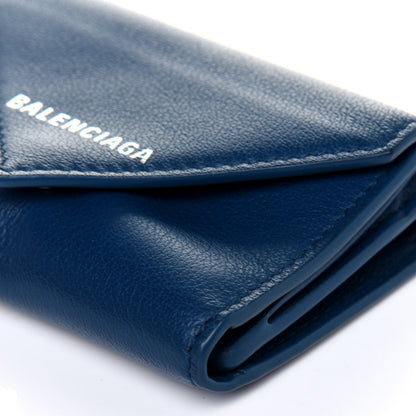 Balenciaga Calfskin Mini Papier Wallet Blue Marine 11 of 11