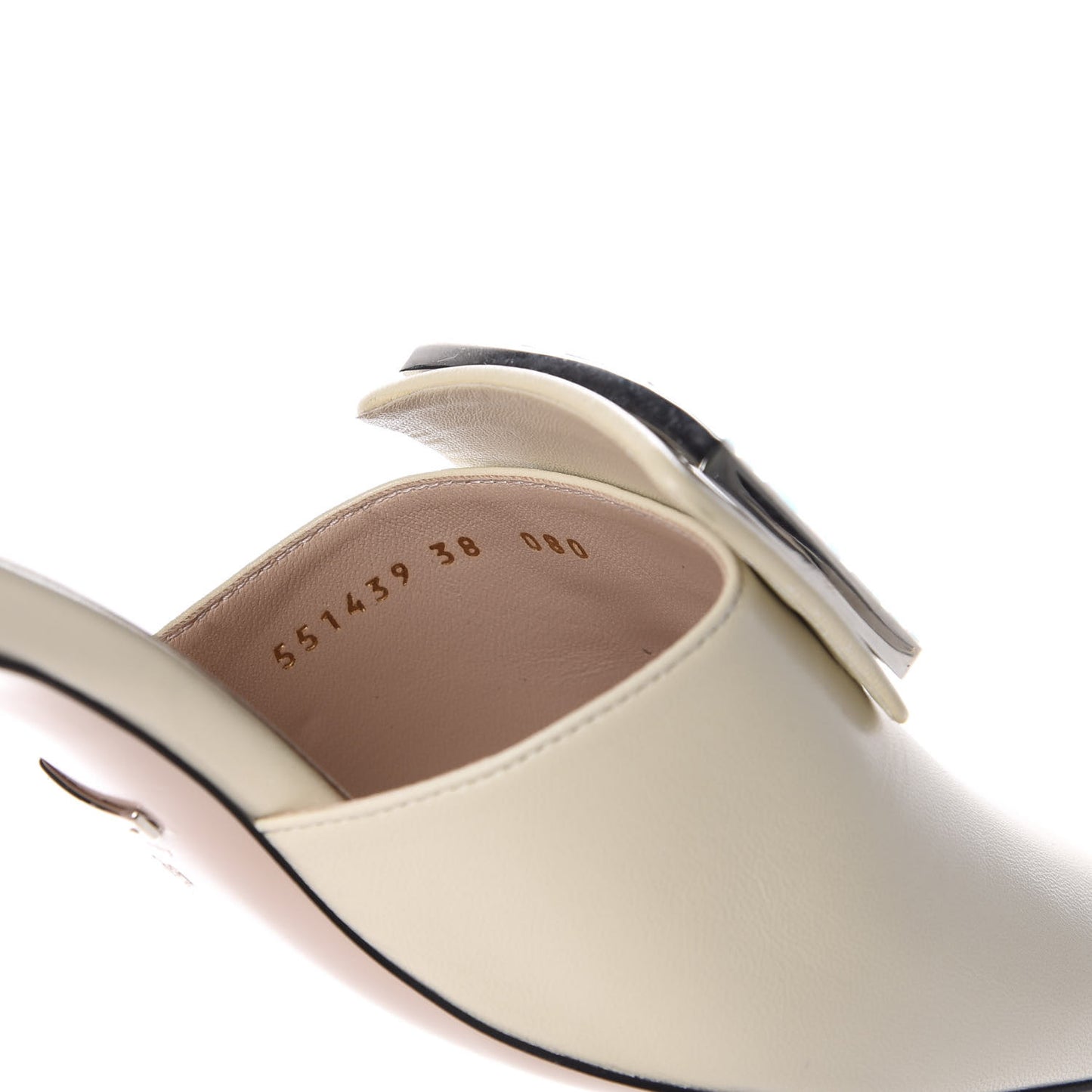 Malaga Kid Crystal Square G Madelyn Mules 38 Vintage White