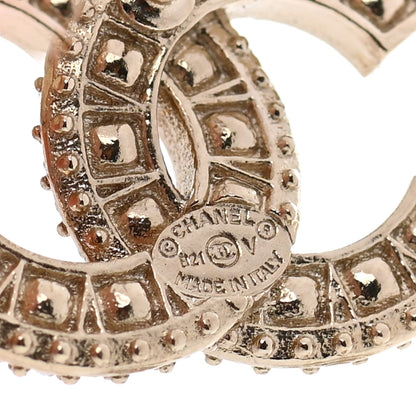 Chanel Crystal Timeless CC Earrings Light Gold 4 of 5