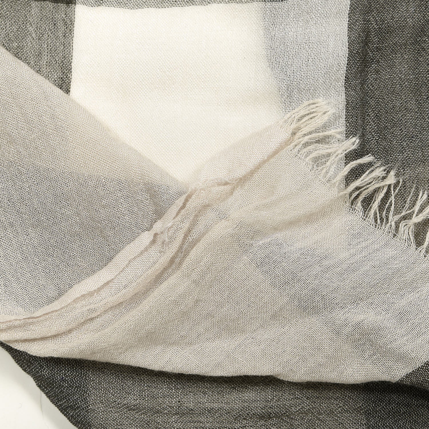 Burberry Linen Giant Check Check Lightweight Scarf Stone 3 of 3