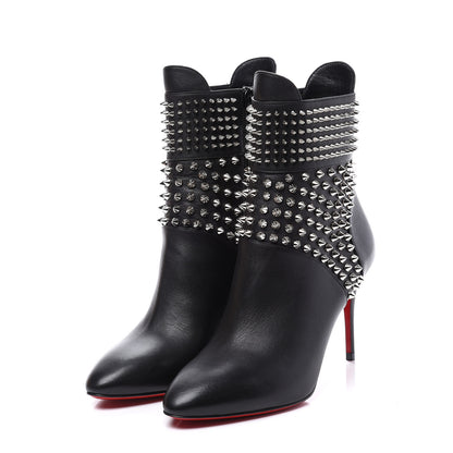 Christian Louboutin Calfskin Hongroise 85 Ankle Boots 36.5 Black 2 of 10