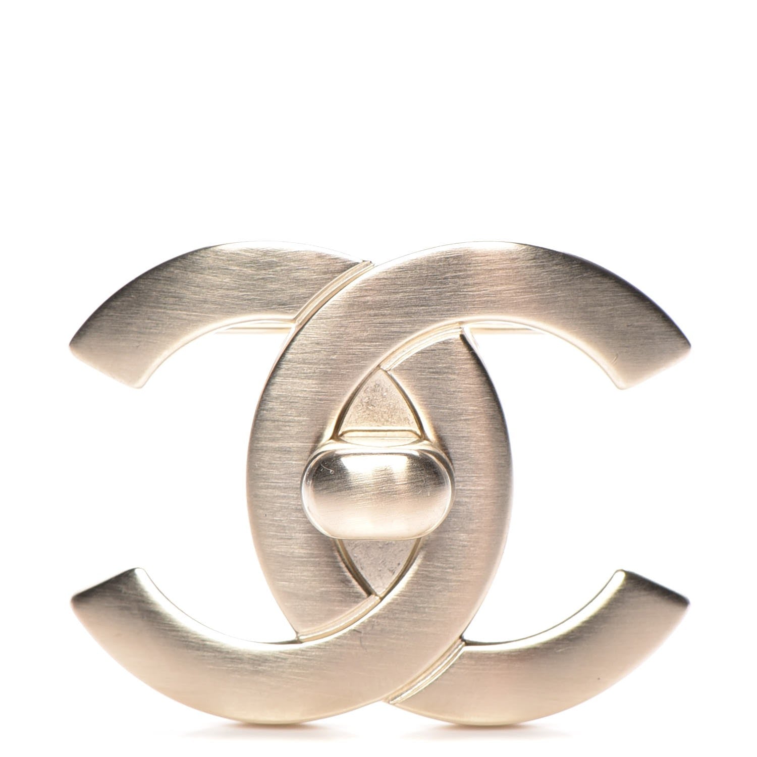 Chanel CC Turnlock Brooch Gold 1 of 4