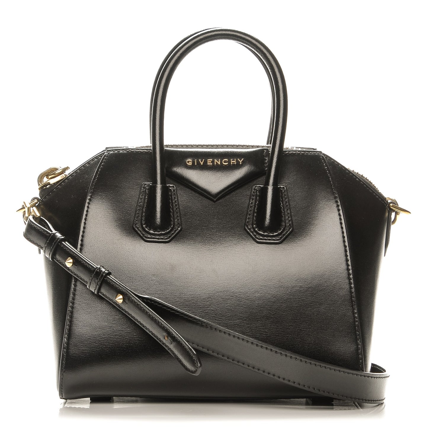 Shiny Lord Calfskin Mini Antigona Black