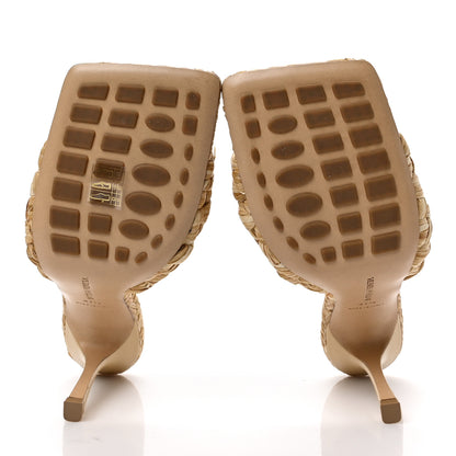 Bottega Veneta Raffia Twisted Intrecciato Stretch Mule Sandals 41.5 Macadamia 9 of 16