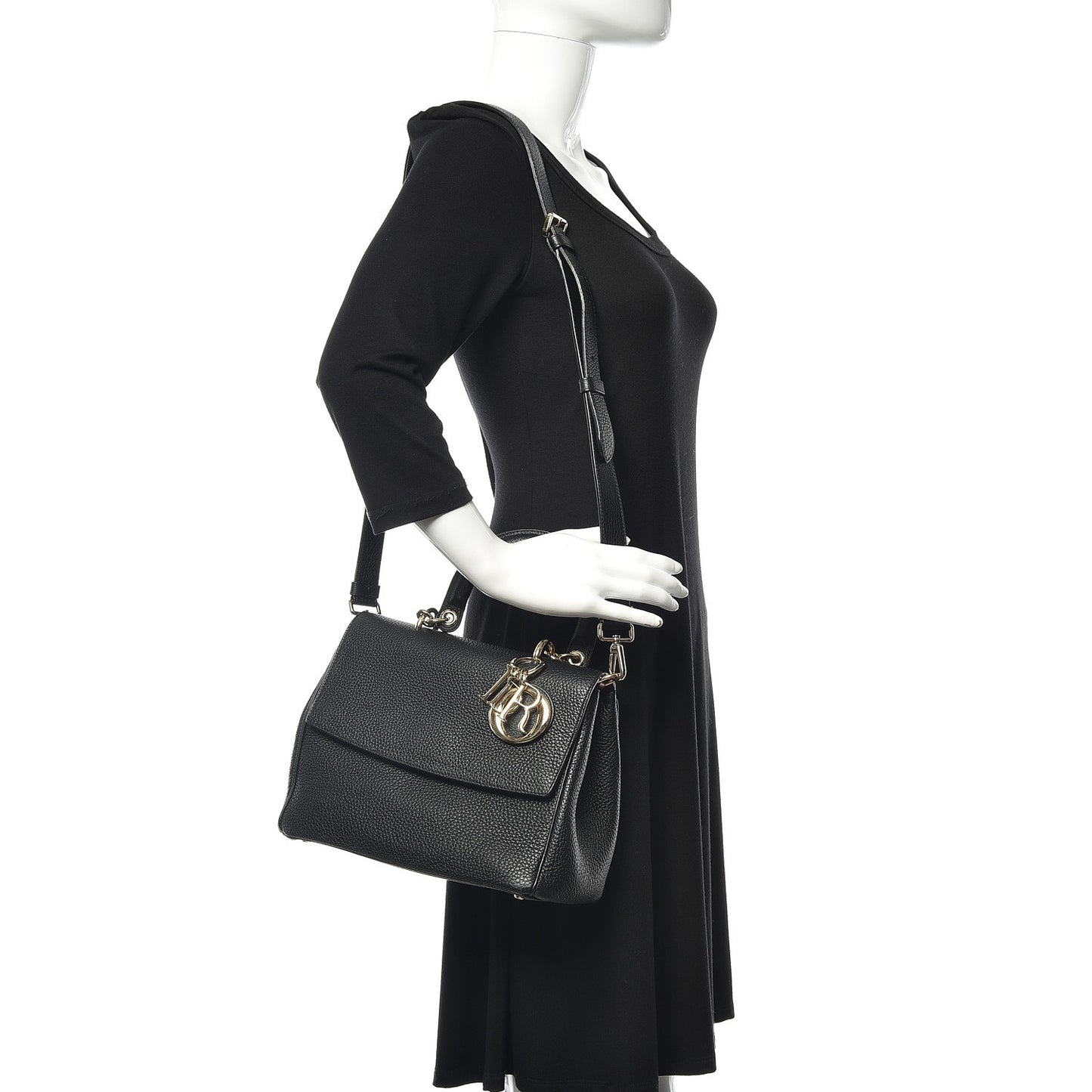 Bullcalf Small Be Dior Flap Black Fraise