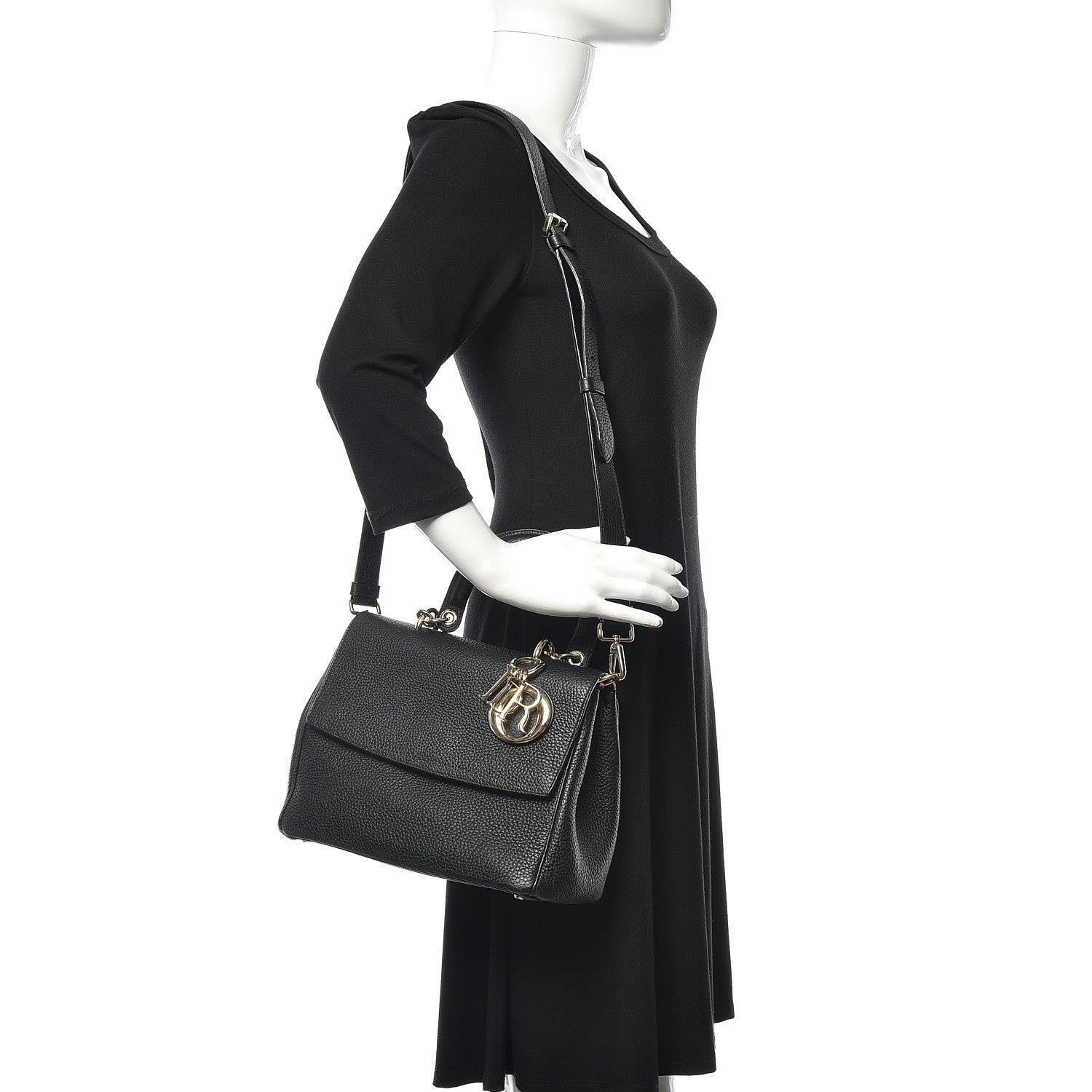 Christian Dior Bullcalf Small Be Dior Flap Black Fraise 2 of 9