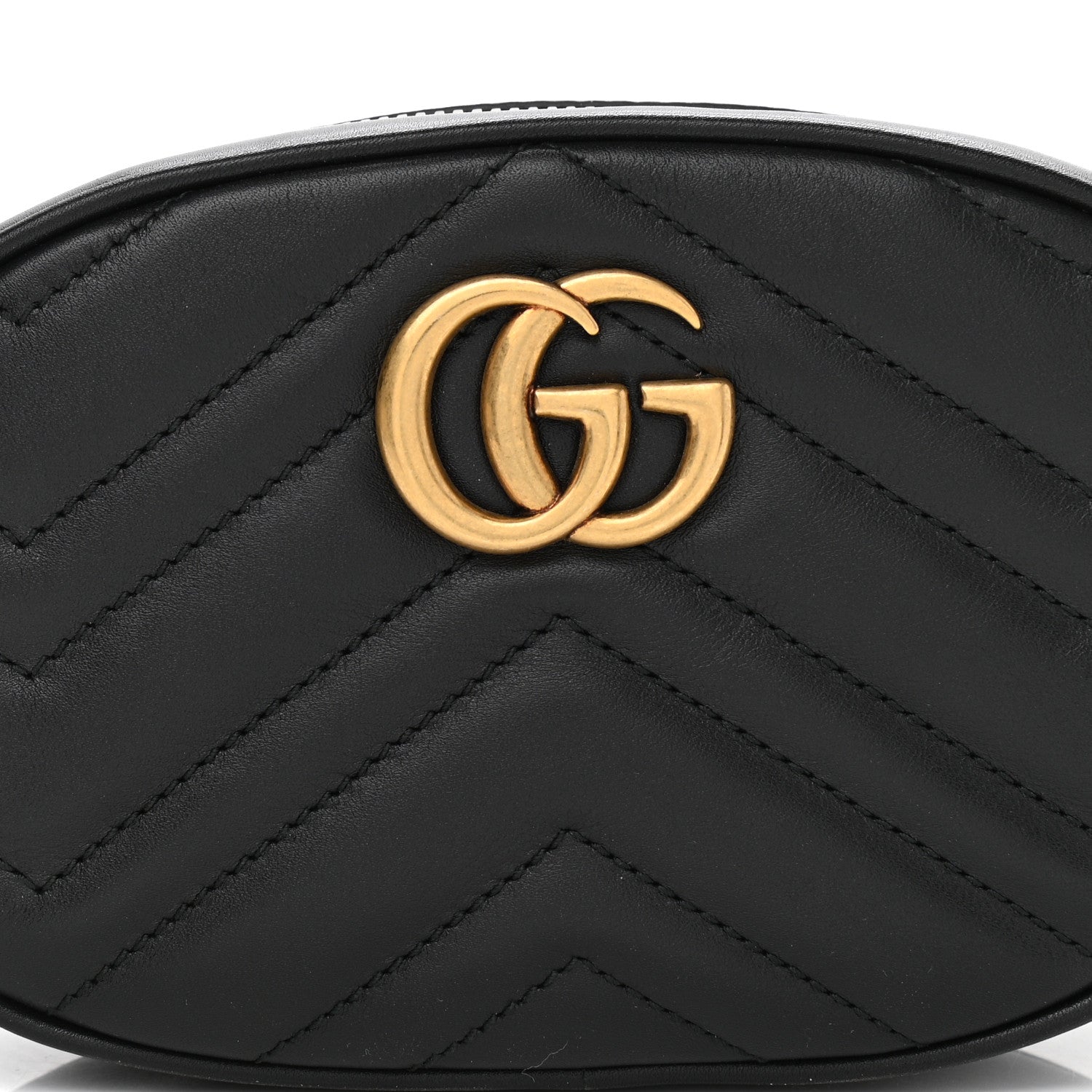 Gucci Calfskin Matelasse GG Marmont Belt Bag 85 34 Black 9 of 12