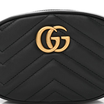 Gucci Calfskin Matelasse GG Marmont Belt Bag 85 34 Black 9 of 12