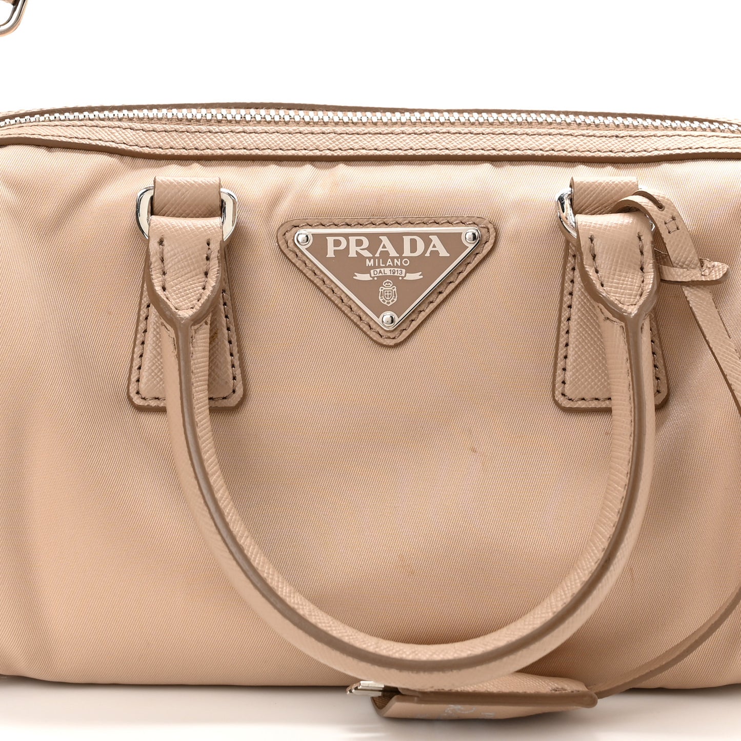 Tessuto Nylon Saffiano Re-Edition 2005 Top Handle Crossbody Bag Cammeo