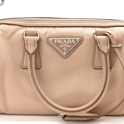 Prada Tessuto Nylon Saffiano Re-Edition 2005 Top Handle Crossbody Bag Cammeo 8 of 11