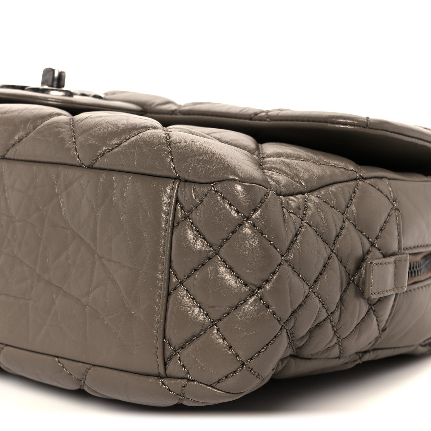 Aged Calfskin Jumbo New Portobello Flap Grey