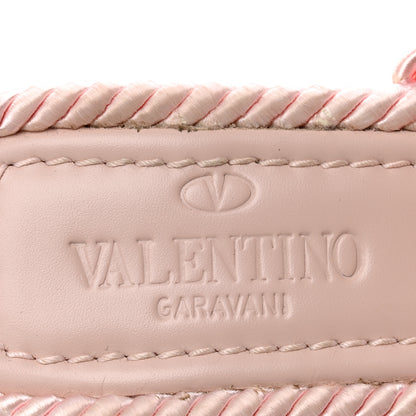 Valentino Garavani Calfskin Rockstud Rope Espadrille Wedge Sandals 37 Pink 8 of 8