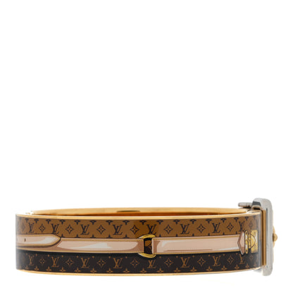 Louis Vuitton Metal Enamel Monogram Confidential Bracelet M Gold 2 of 4