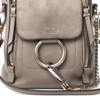 Chloe Suede Calfskin Mini Faye Backpack Motty Grey 8 of 16
