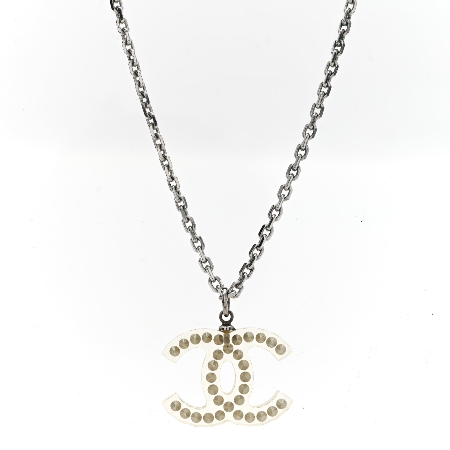 Crystal CC Necklace Silver
