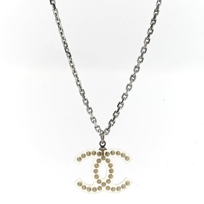 Chanel Crystal CC Necklace Silver 1 of 4