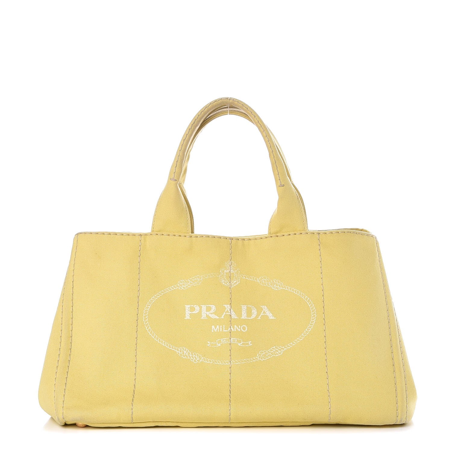 Prada Canvas Canapa Logo Tote Yellow 1 of 13