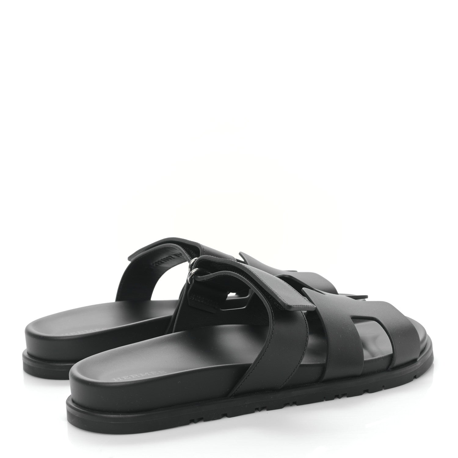 Hermes Calfskin Womens Chypre Sandals 39.5 Black 4 of 9