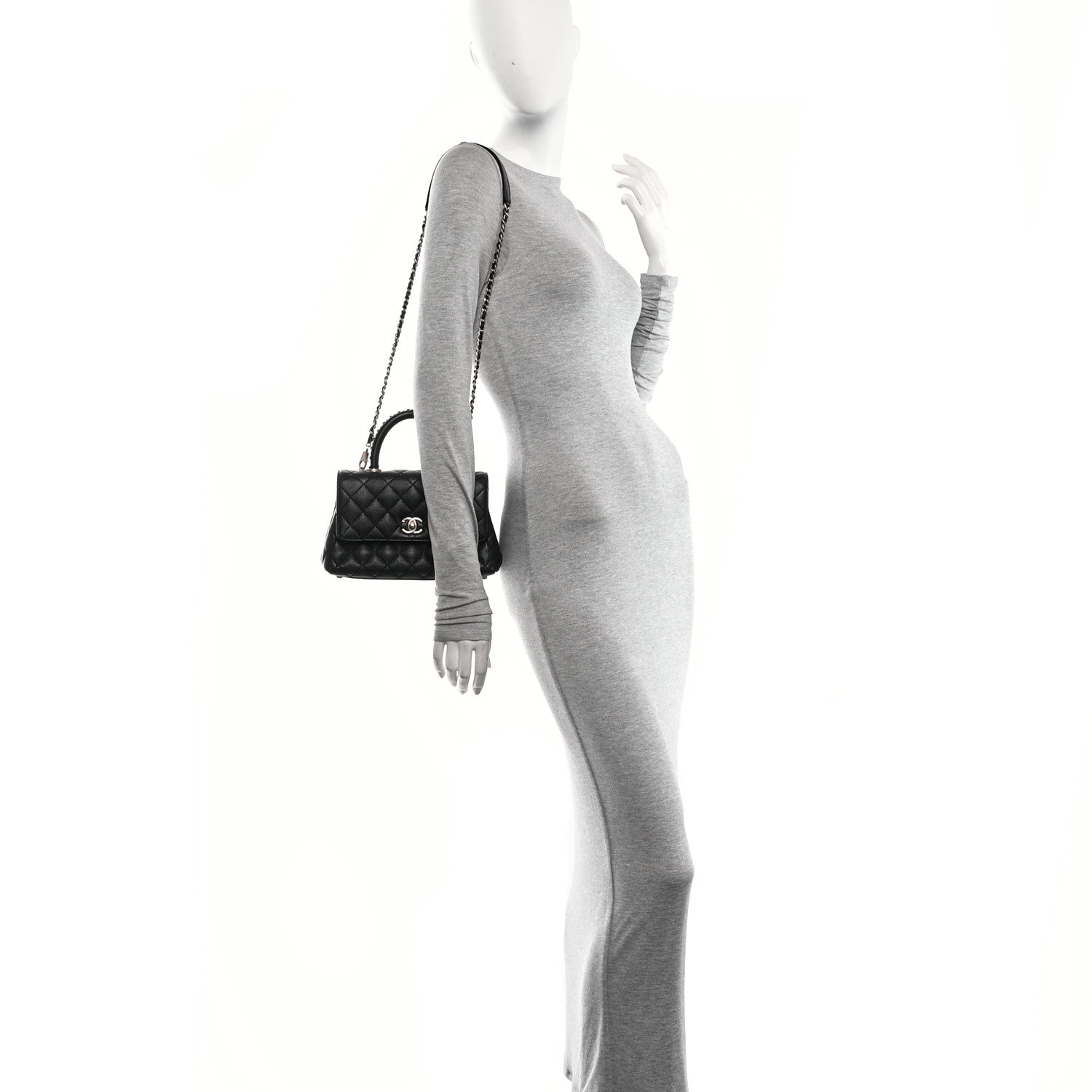 Chanel Caviar Quilted Mini Coco Chain Handle Flap Black 2 of 10