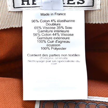 Hermes Double Linen Twill Casquette Cabourg Cliquetis Cap 58 White Creme 6 of 8