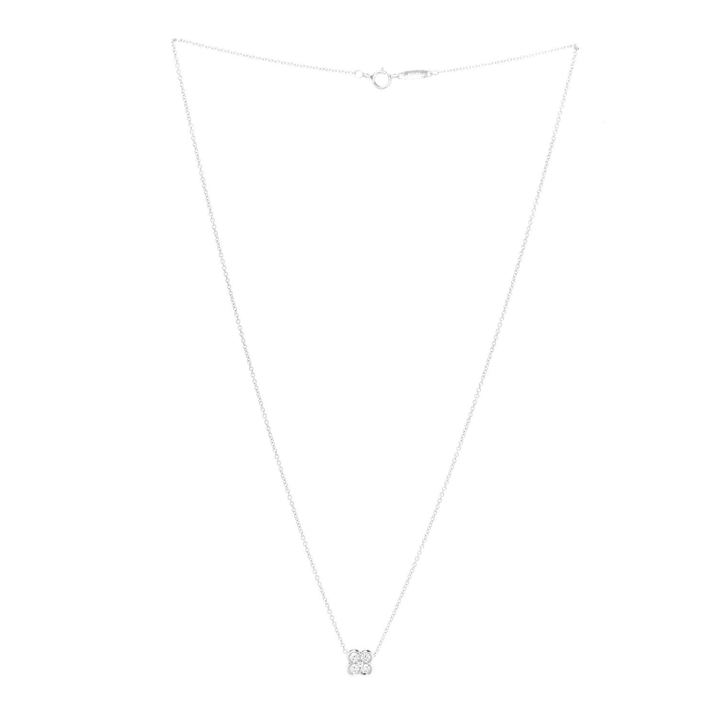 Platinum Diamond .18ctw Flower Pendant Necklace