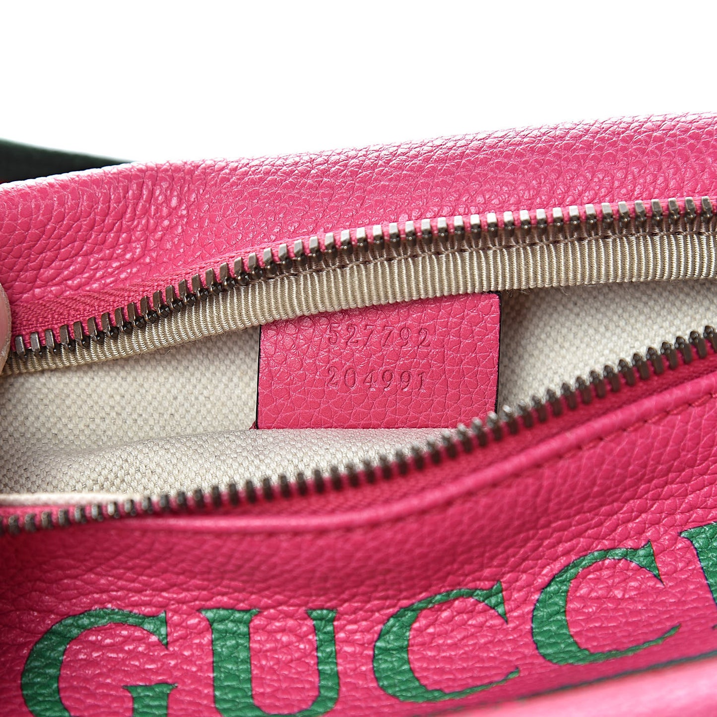 Grained Calfskin Small Logo Belt Bag Box Pink Green
