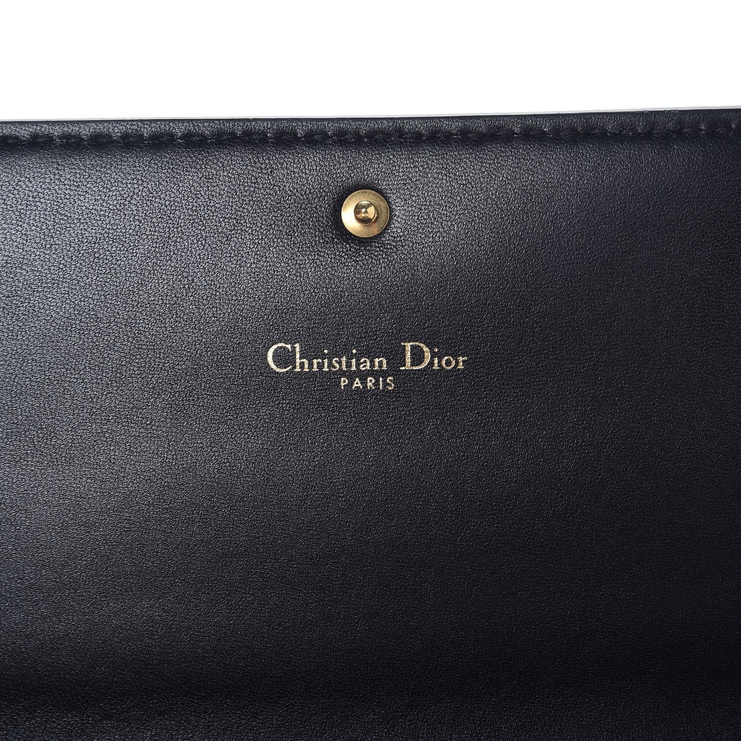 Calfskin J'adior Croisiere Chain Wallet Black