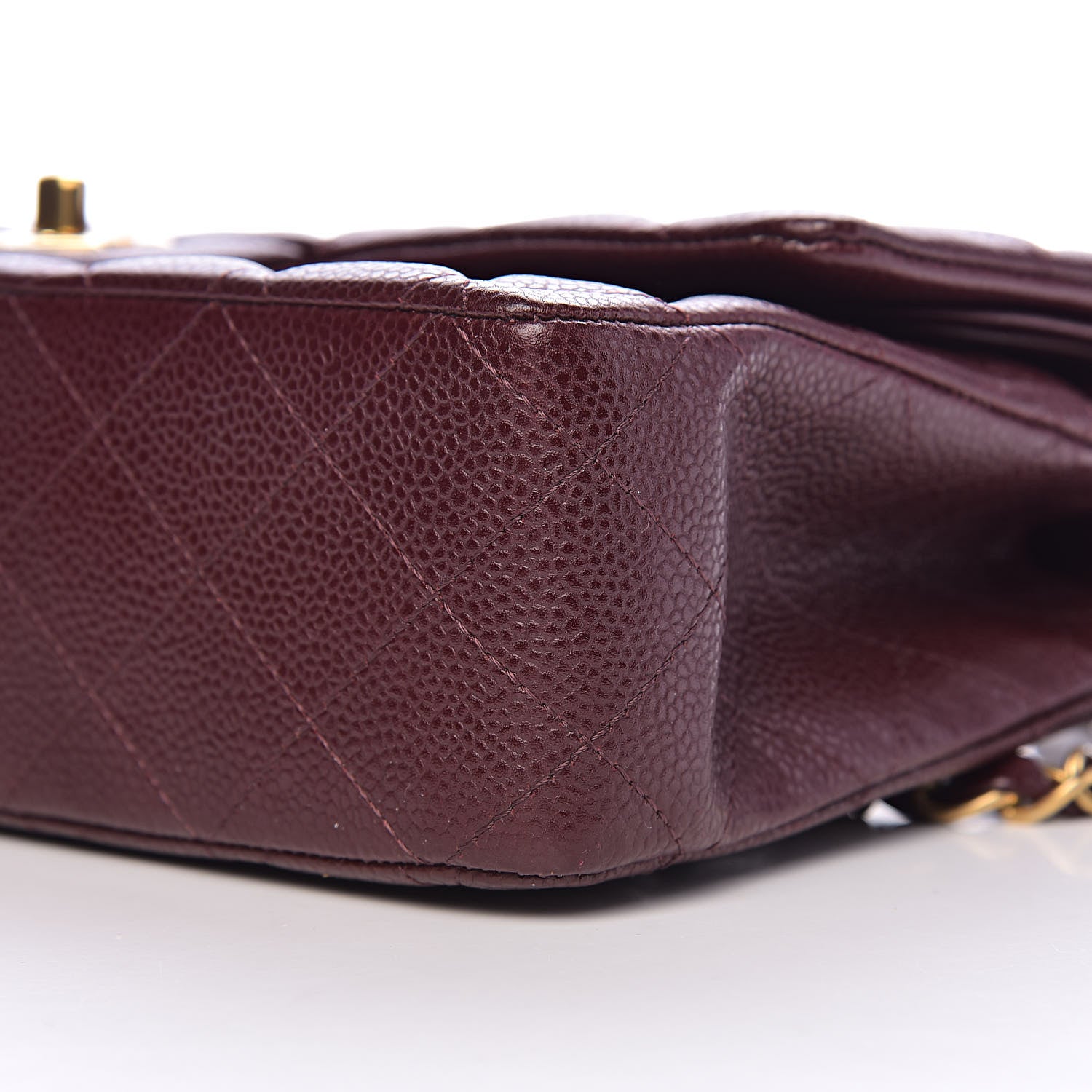 Chanel Caviar Quilted Medium Double Flap Dark Red 11 of 12