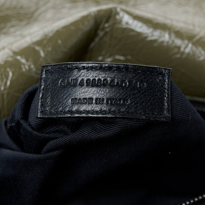 Saint Laurent Crinkled Lambskin Matelasse Monogram Medium Niki Chain Satchel Military Olive 8 of 11