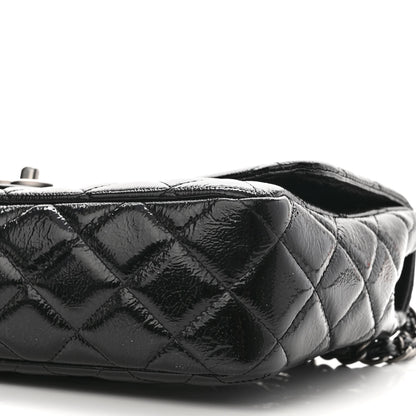 Chanel Crinkled Patent Quilted Jumbo Single Flap Black 10 of 11