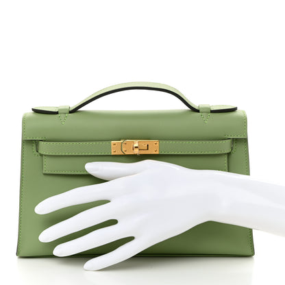 Hermes Swift Kelly Pochette Clutch Vert Criquet 2 of 11