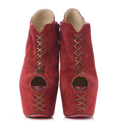 Christian Louboutin Veau Velours Recouzetta 160 Booties 37.5 Oeillet 2 of 7