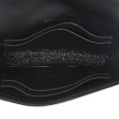 Saint Laurent Calfskin Nylon Matelasse Chevron Small Monogram Envelope Wallet Black 5 of 7
