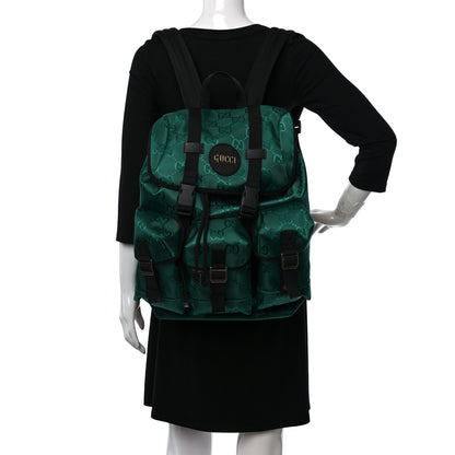 Gucci Econyl Nylon Monogram Off The Grid Utility Pocket Backpack Scrabble Green Black 2 of 9
