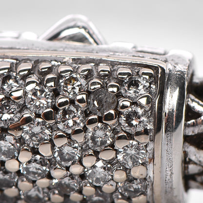 John Hardy Sterling Silver 18K Gold Pave Diamond Medium Classic Chain Station Clasp Bracelet 6 of 6