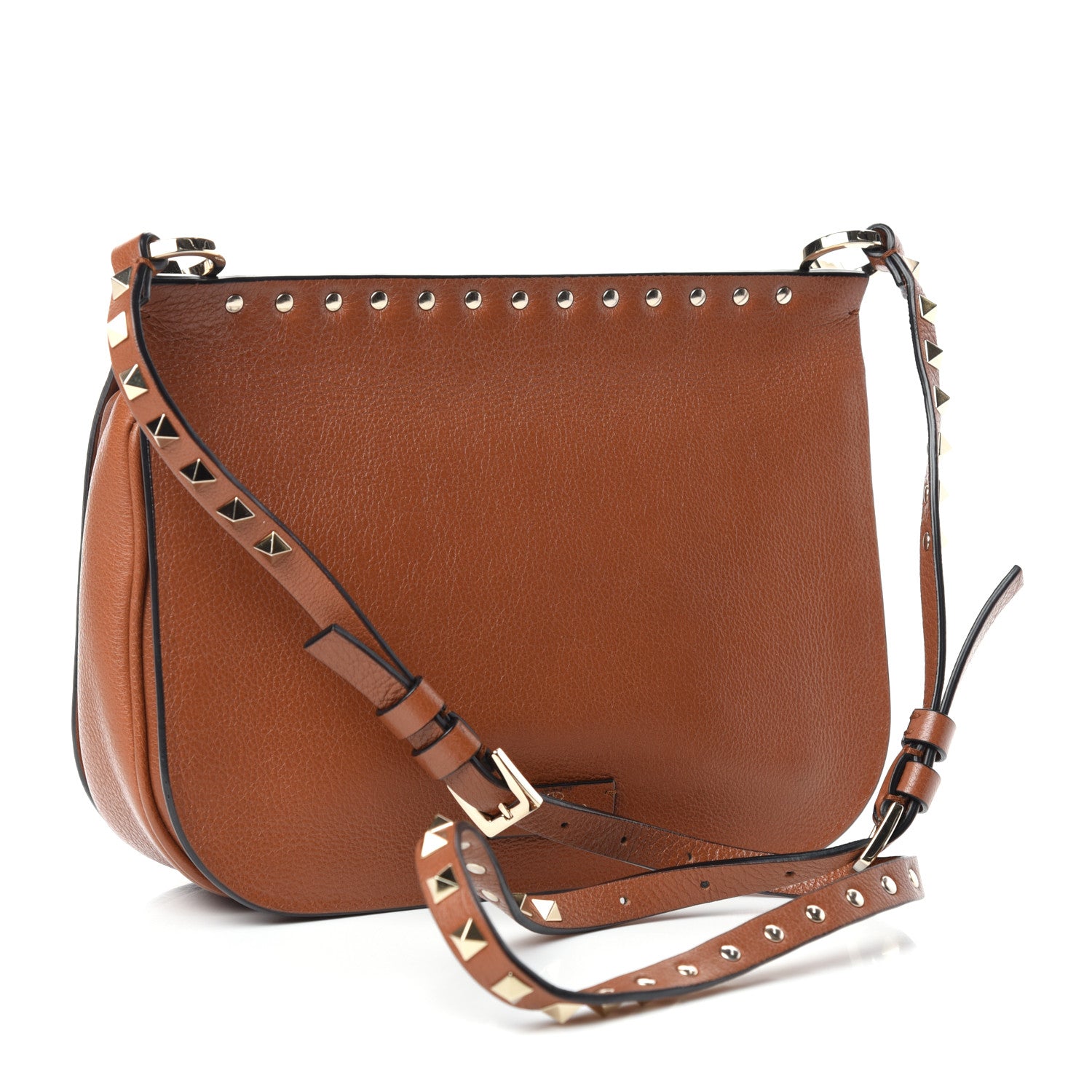 Valentino Garavani Grained Calfskin Rockstud Saddle Bag Selleria 3 of 9