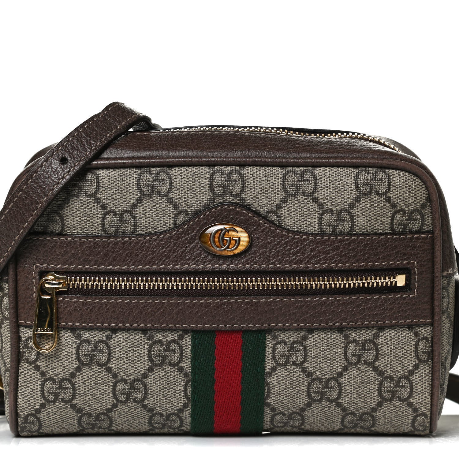 Gucci GG Supreme Monogram Web Mini Ophidia Shoulder Bag Brown 8 of 16