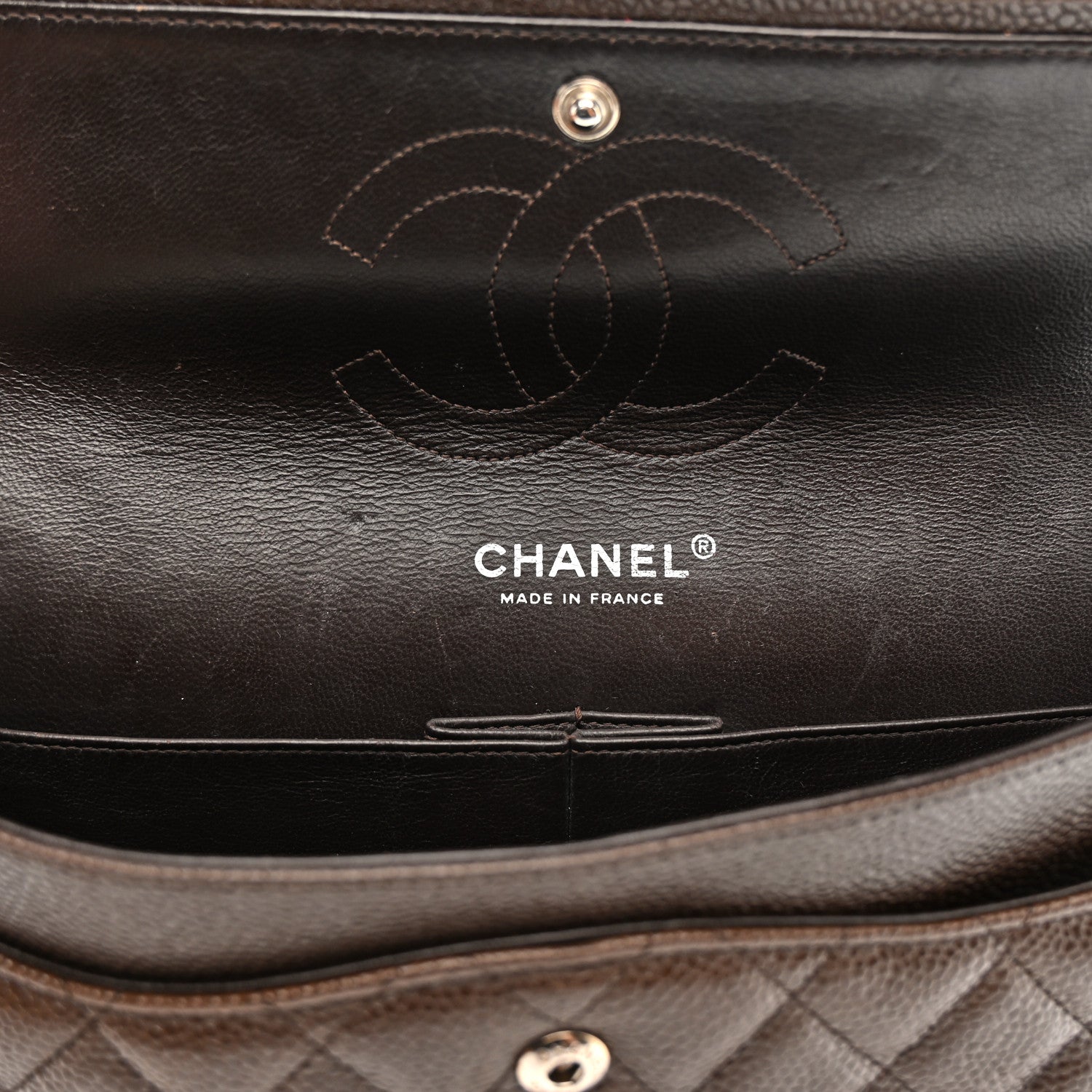 Chanel Caviar Quilted Medium Double Flap Brown 20 of 33