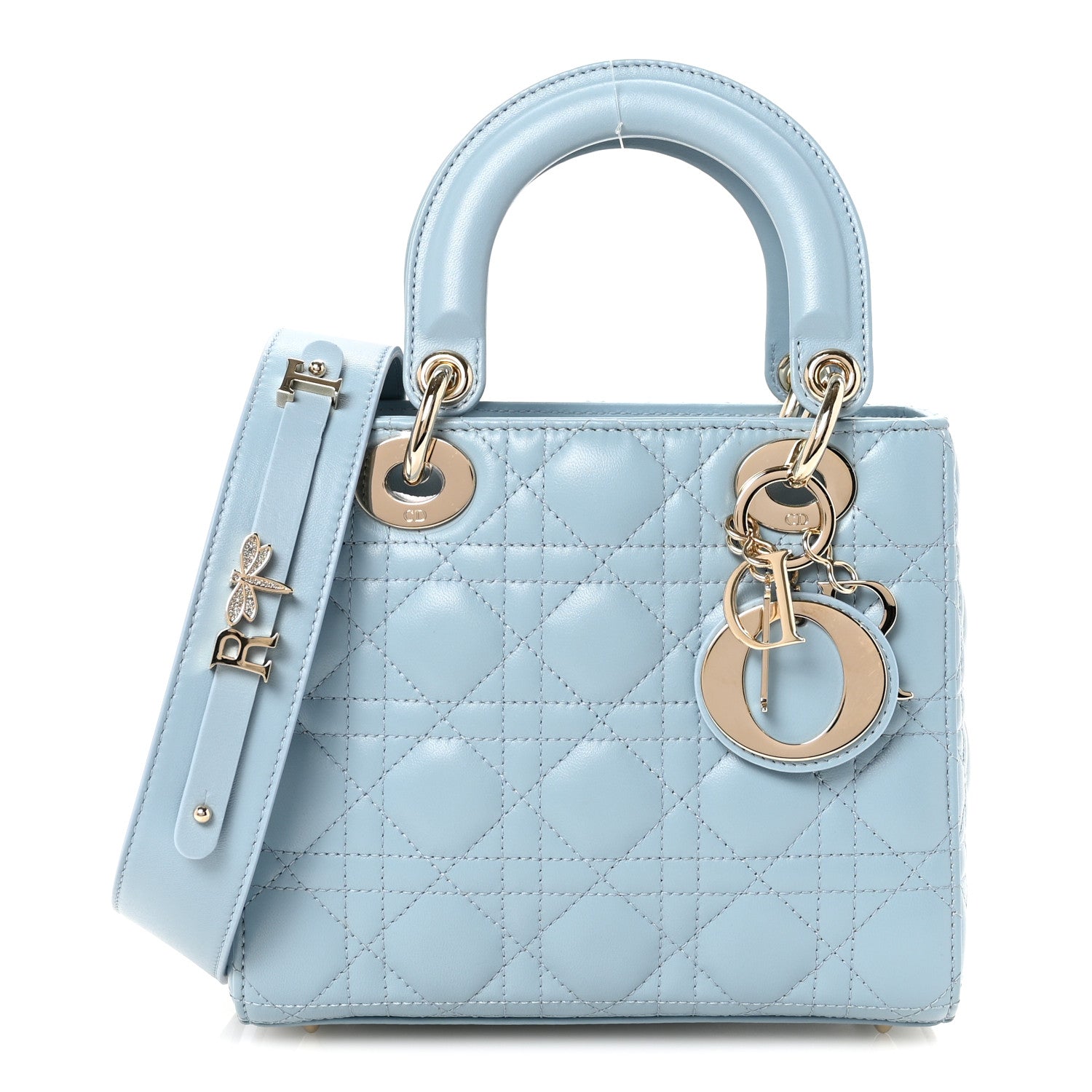 Christian Dior Lambskin Cannage Small My ABCDior Lady Dior Cloud Blue 1 of 9