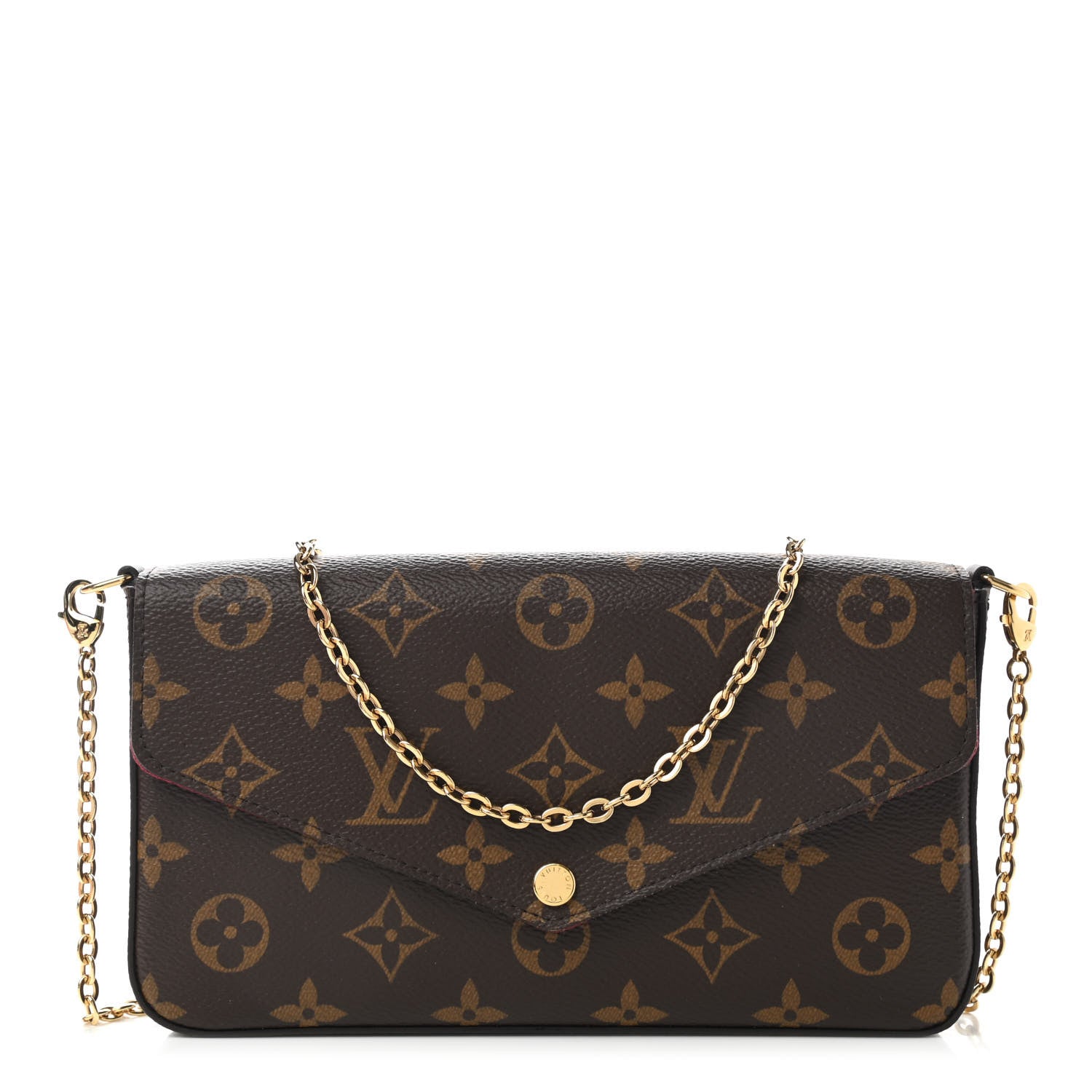 Louis Vuitton Monogram Pochette Felicie Chain Wallet Fuchsia 3 of 12
