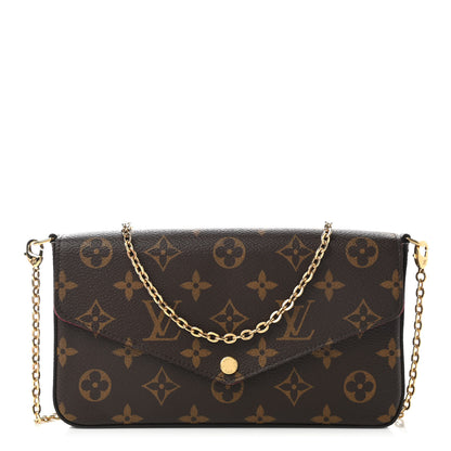 Louis Vuitton Monogram Pochette Felicie Chain Wallet Fuchsia 3 of 12