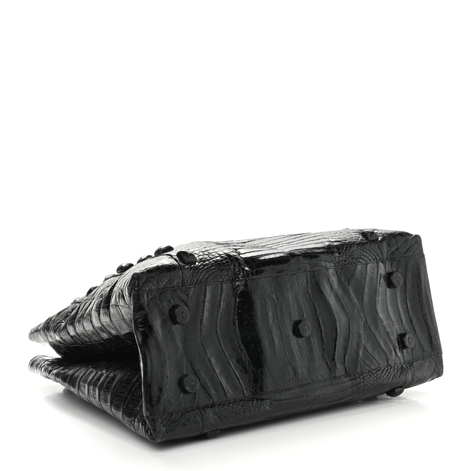 Nancy Gonzalez Crocodile Studded Tote Black 3 of 9