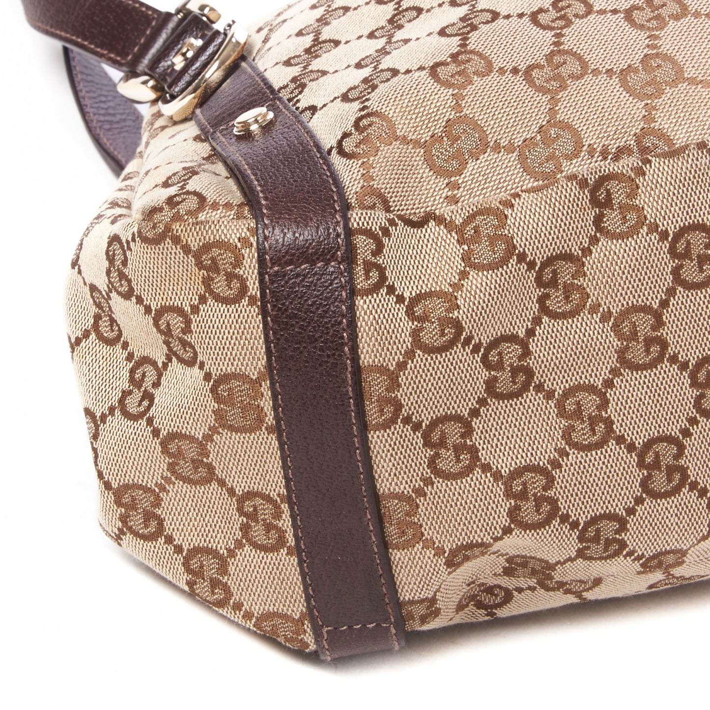 Monogram Medium Abbey Shoulder Bag Dark Brown