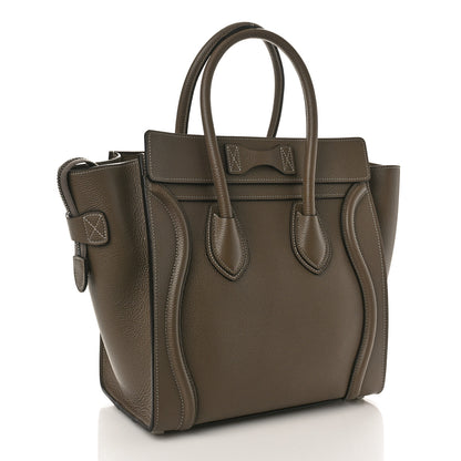 Celine Drummed Calfskin Micro Luggage Souris 3 of 8
