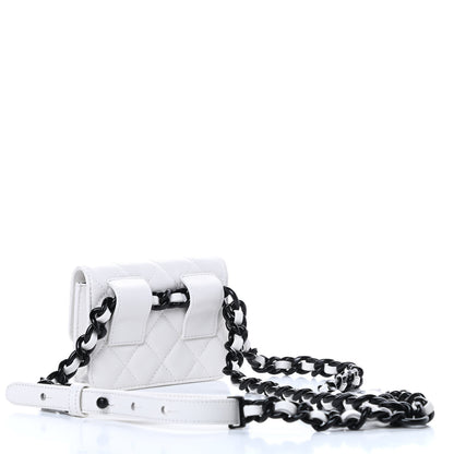 Chanel Caviar Quilted My Everything Belt Flap Card Holder White 3 of 12