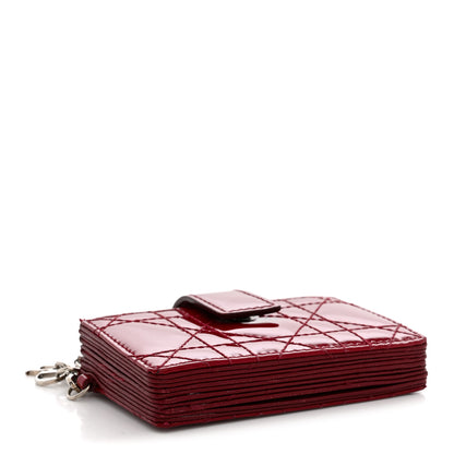 Christian Dior Patent Cannage Lady Dior 5-Gusset Card Holder Rouge 4 of 9