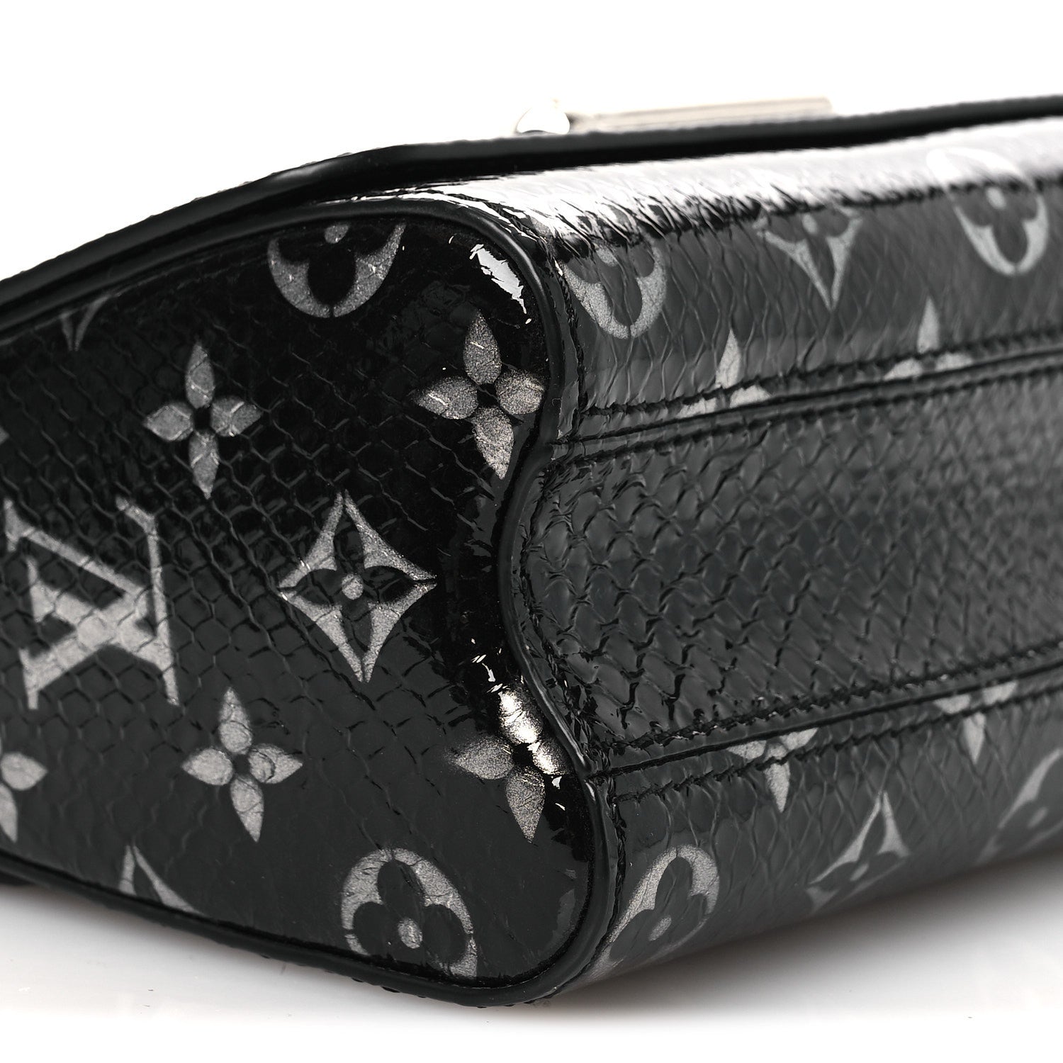 Louis Vuitton Snakeskin Monogram Twist Shoulder Bag PM Black 9 of 12