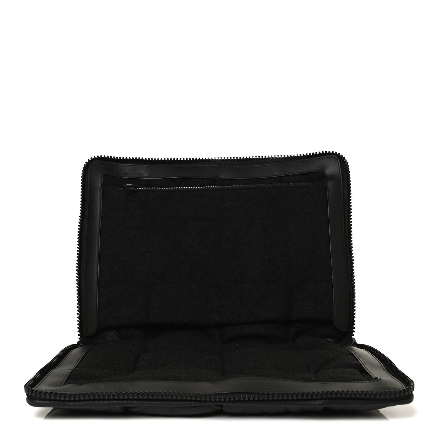 Calfskin Maxi Intrecciato Puffy Laptop Pouch Black
